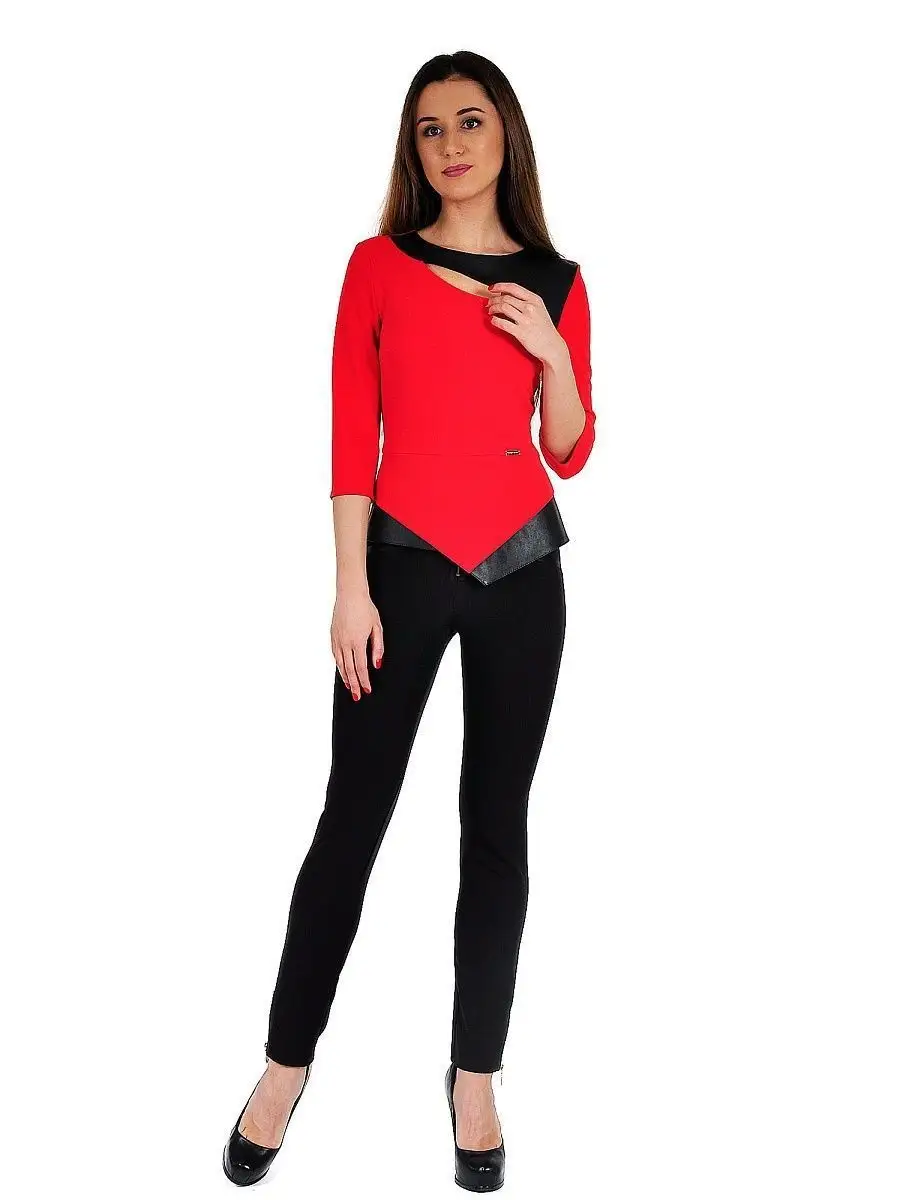 Блузка офисная нарядная под кожу — изображение 5