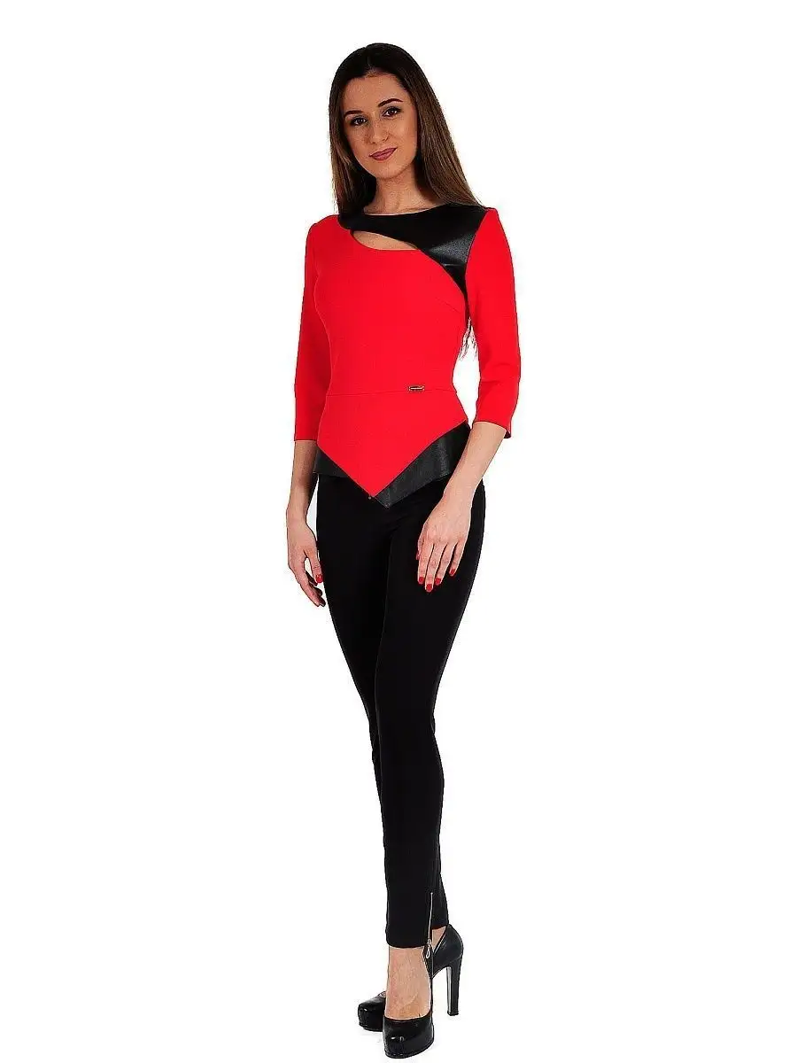 Блузка офисная нарядная под кожу — изображение 6