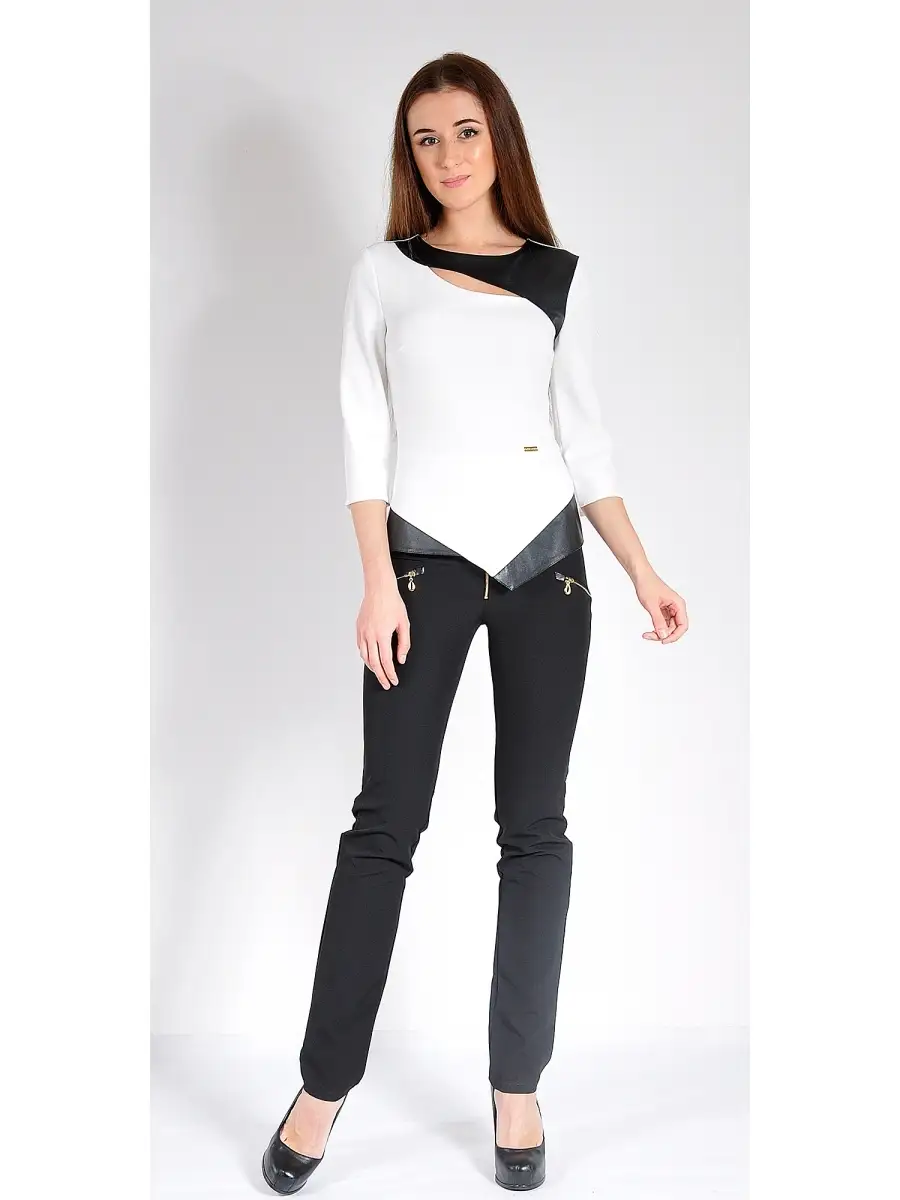 Блузка офисная нарядная под кожу