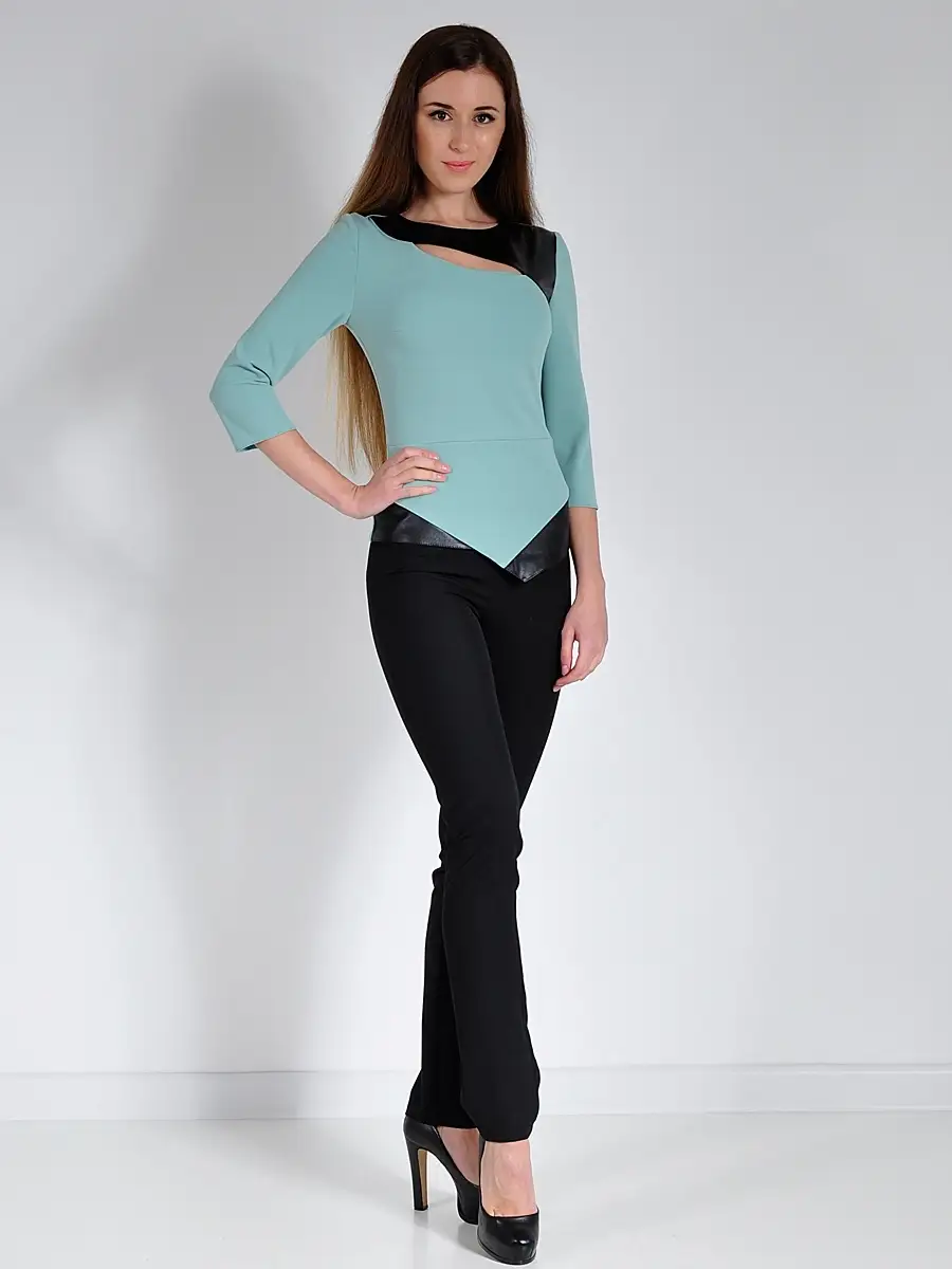 Блузка офисная нарядная под кожу — изображение 2