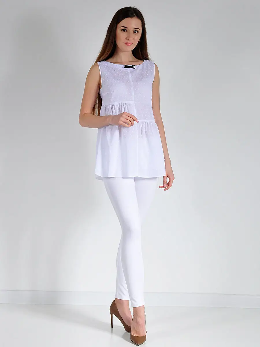 Туника  белая хлопковая пляжная модная
