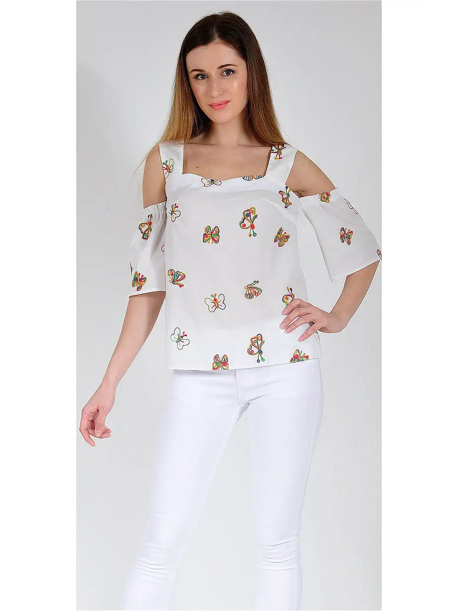 Блузка белая/летняя модная — изображение 2