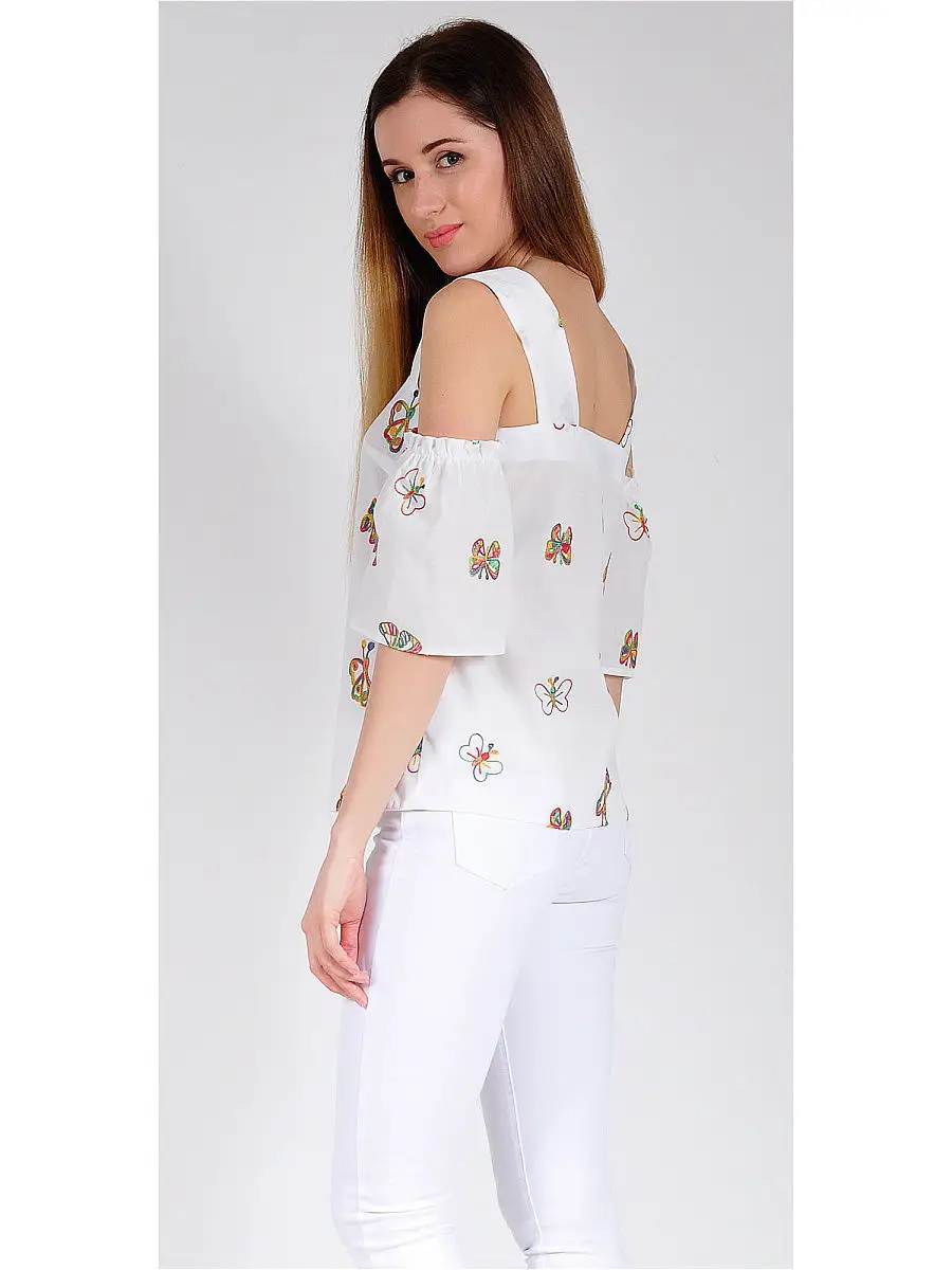 Блузка белая/летняя модная — изображение 3