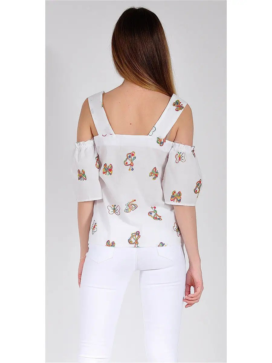 Блузка белая/летняя модная — изображение 4