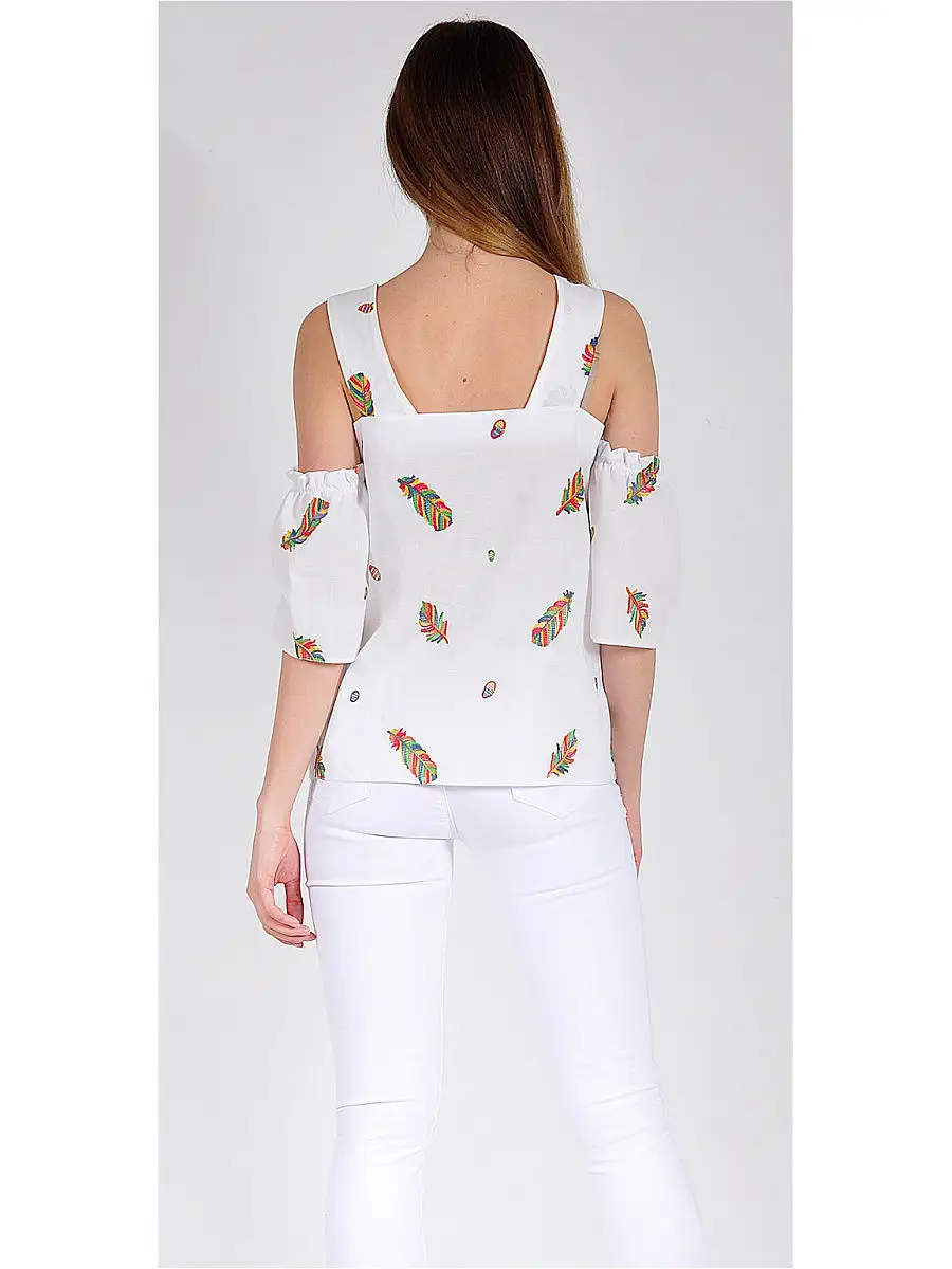 Блузка белая/летняя/хлопковая модная — изображение 5