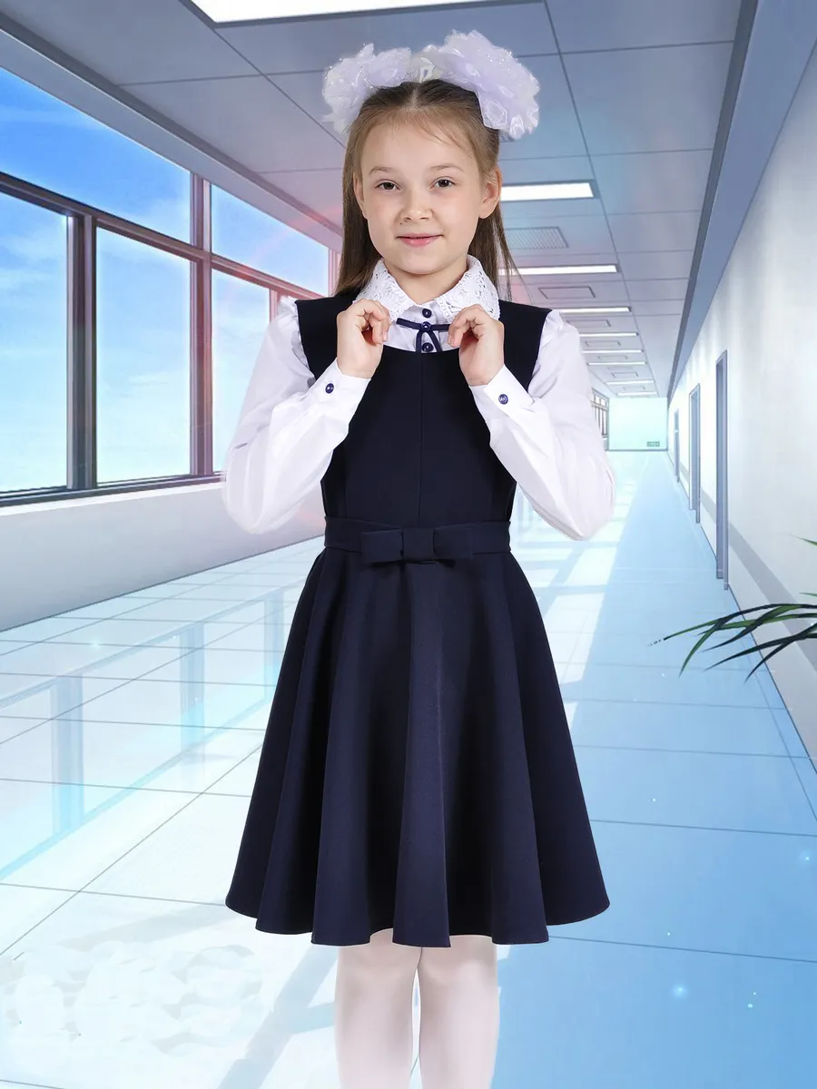 Сарафан школьный для девочек платье — изображение 2