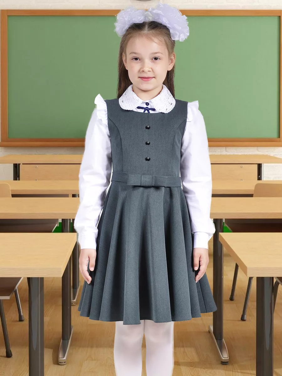 Сарафан школьный для девочек платье — изображение 11