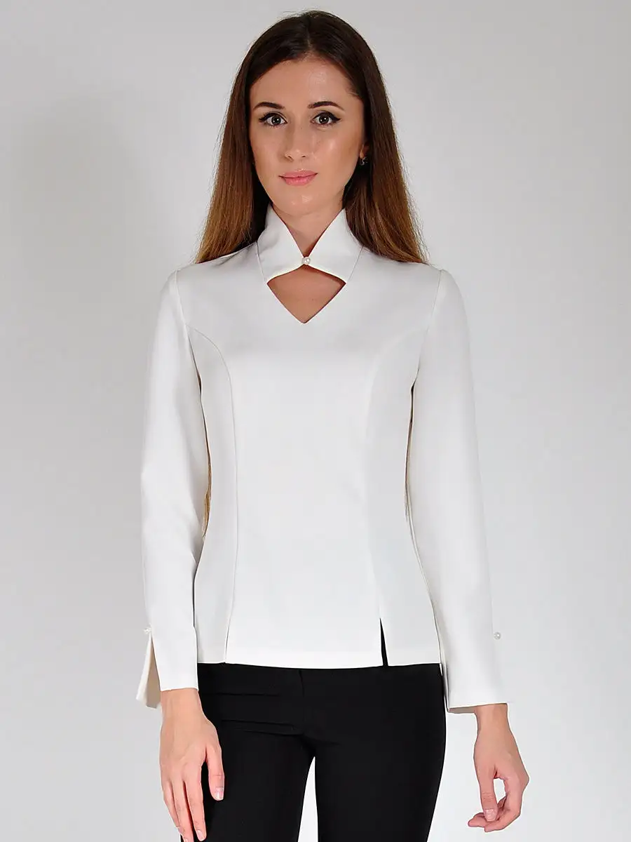 Блузка белая офисная нарядная модная