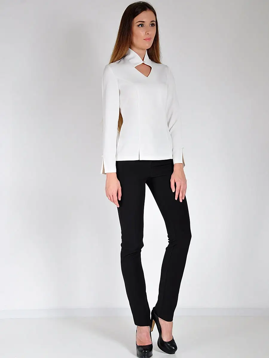 Блузка белая офисная нарядная модная — изображение 2
