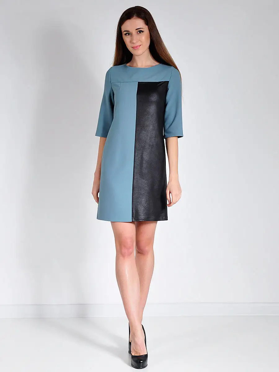 Платье модное офис нарядное под кожу — изображение 2