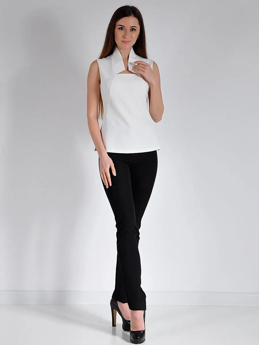 Блузка белая офисная нарядная