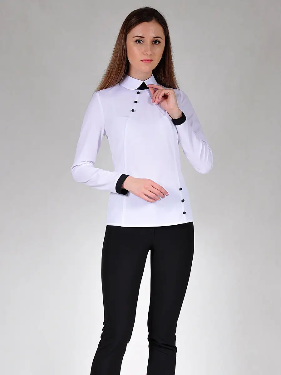 Блузка белая модная офис школа — изображение 2