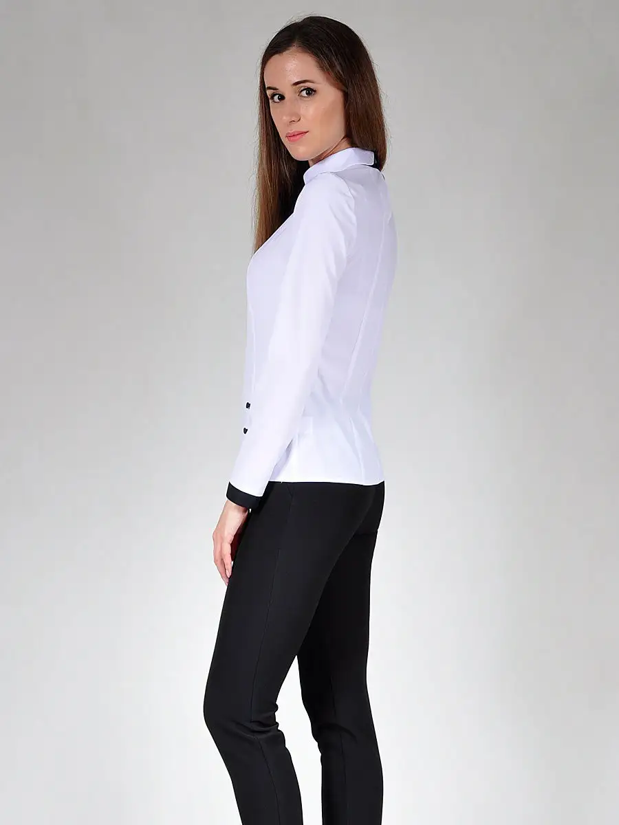 Блузка белая модная офис школа — изображение 3