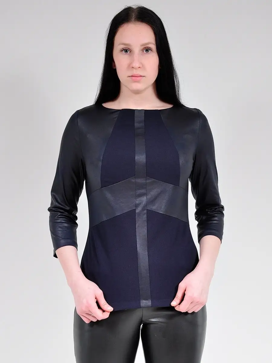 Блузка модная нарядная офисная под кожу — изображение 3