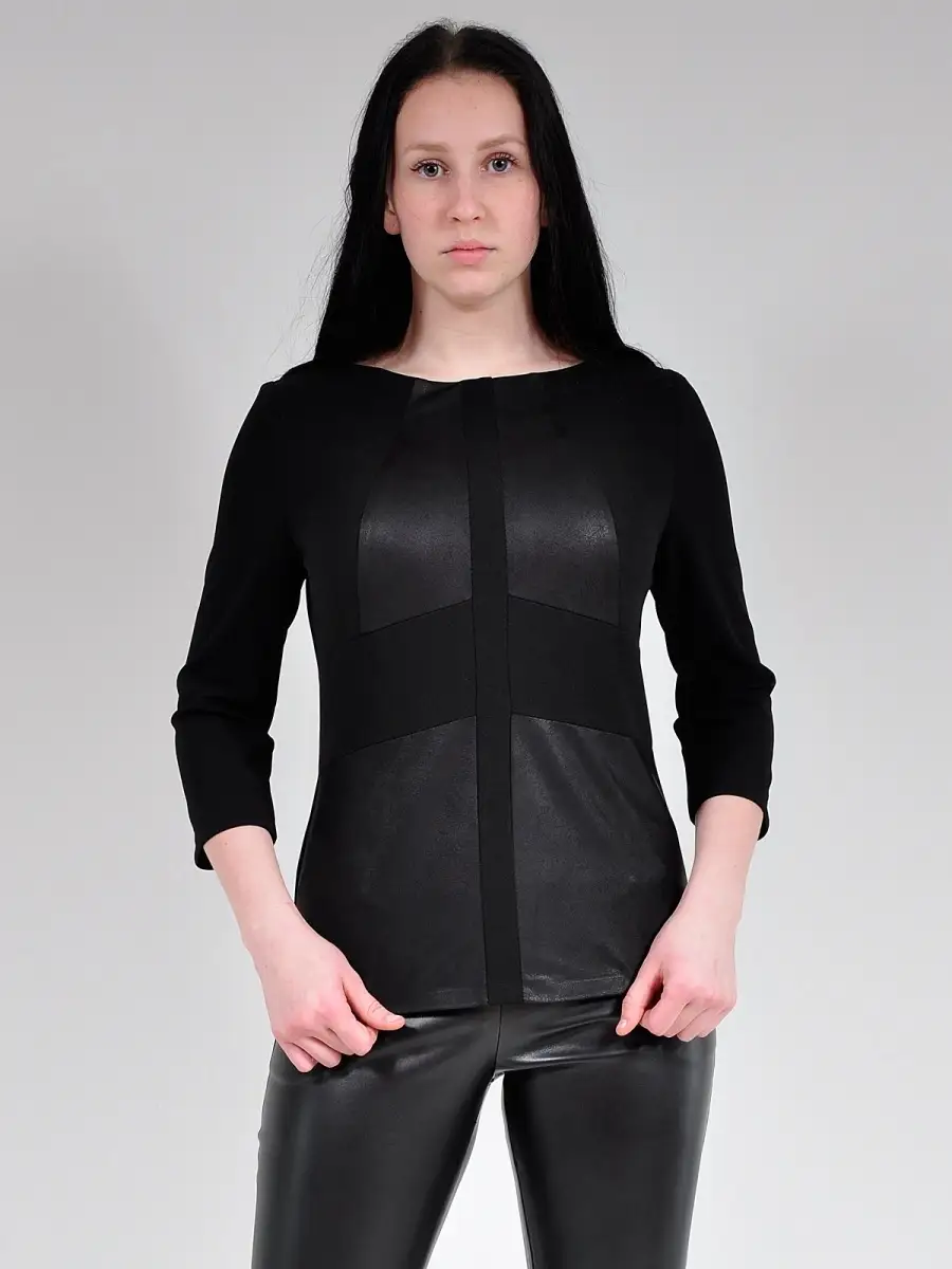 Блузка модная нарядная офисная под кожу — изображение 4