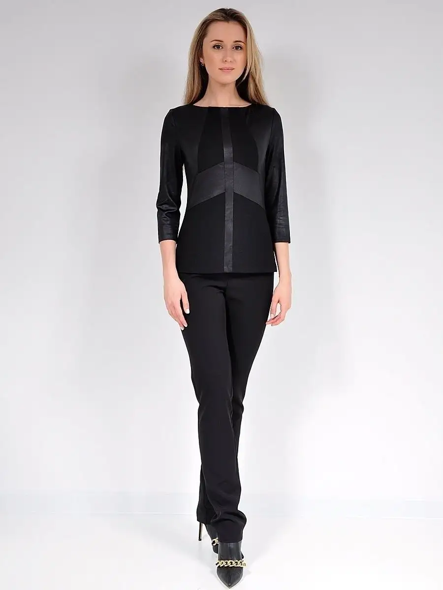 Блузка модная нарядная офисная под кожу — изображение 3