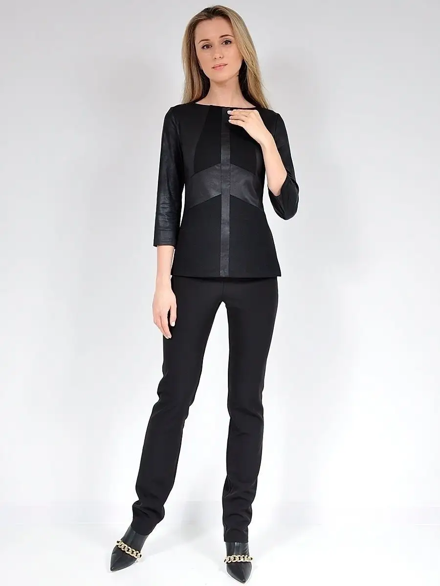 Блузка модная нарядная офисная под кожу — изображение 4