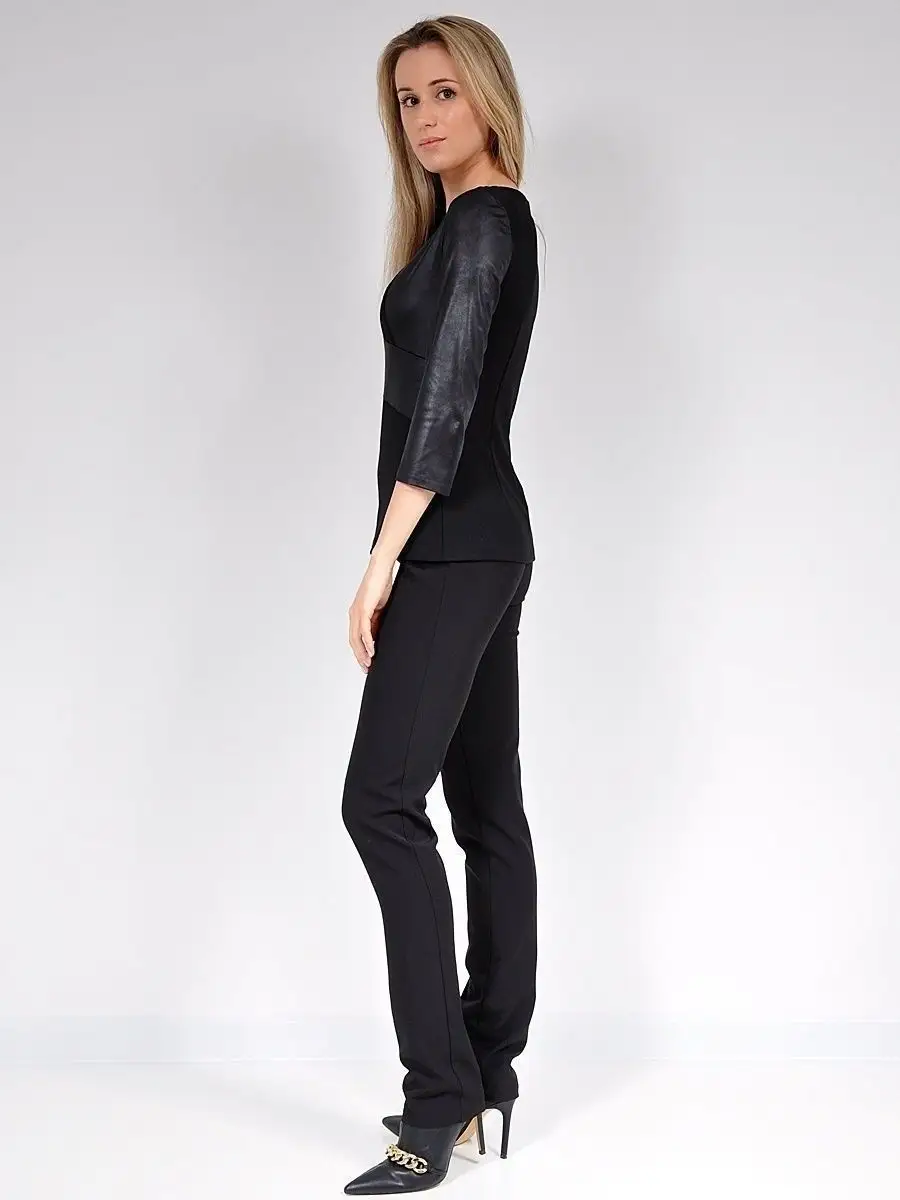 Блузка модная нарядная офисная под кожу — изображение 7