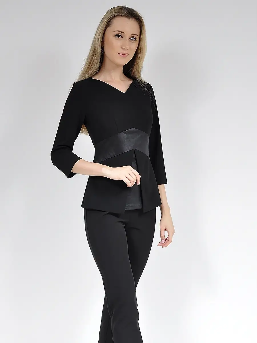 Блузка вечерняя, офисная, под кожу