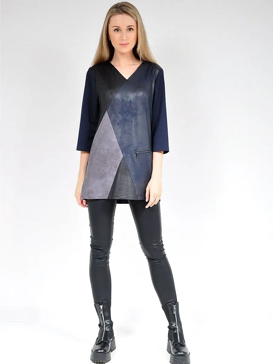 Туника офис нарядная под кожу — изображение 3