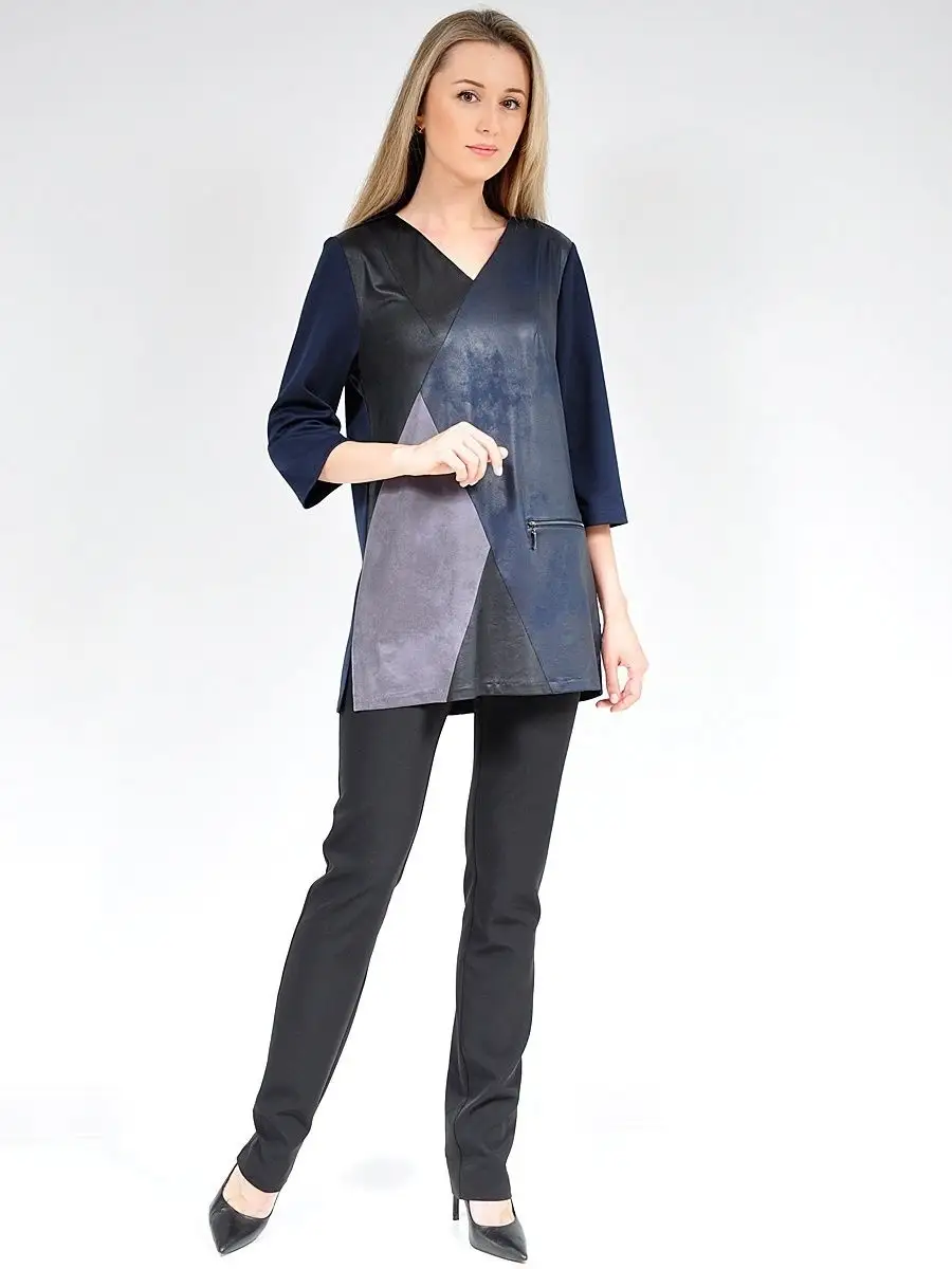 Туника офис нарядная под кожу — изображение 4