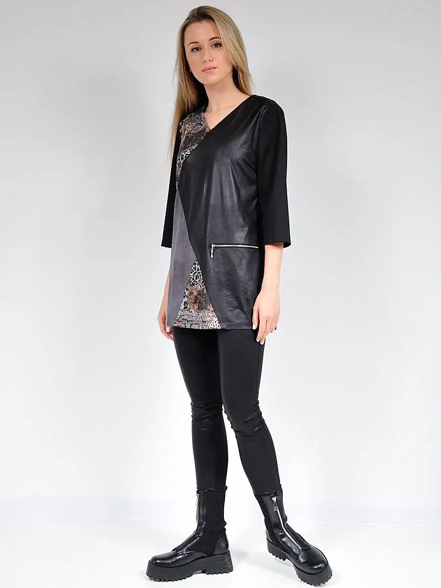 Туника офис нарядная под кожу — изображение 4