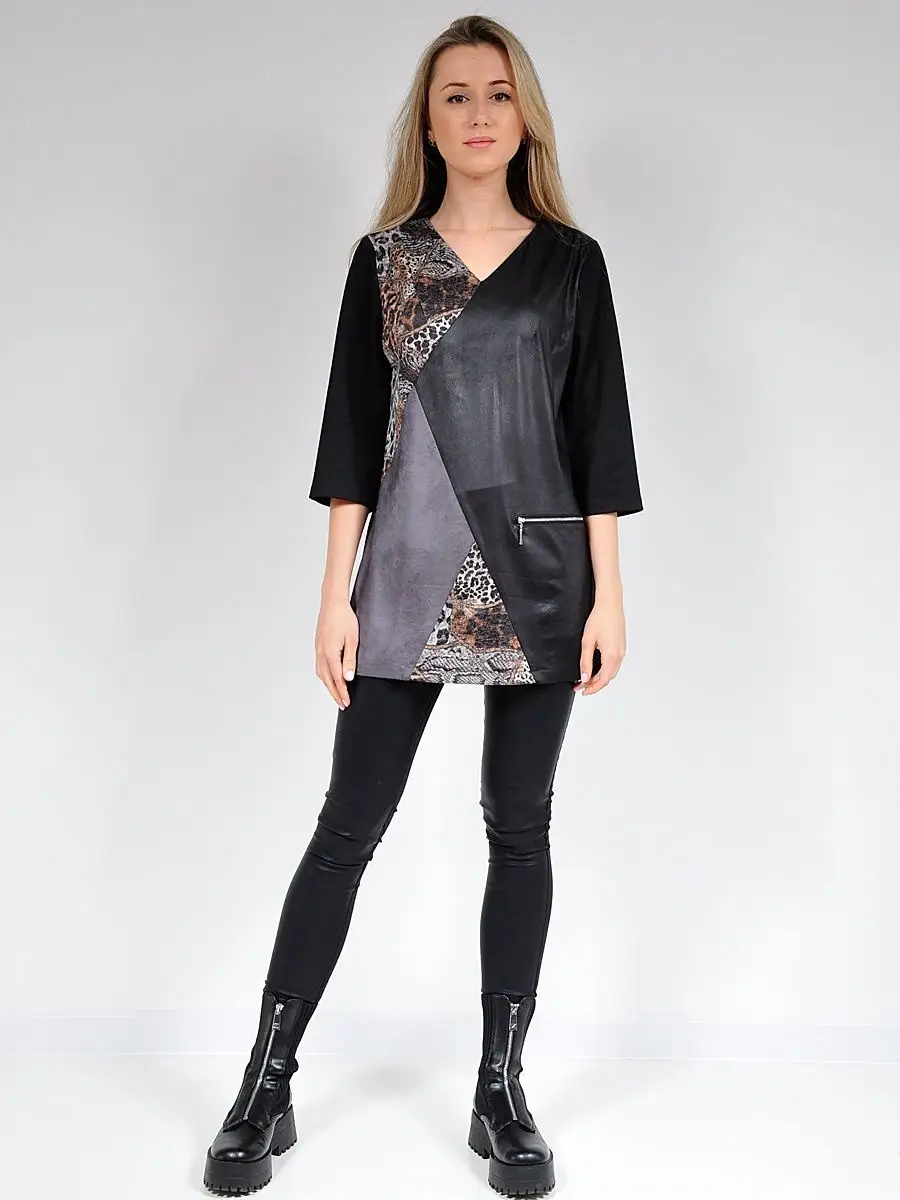 Туника офис нарядная под кожу — изображение 5