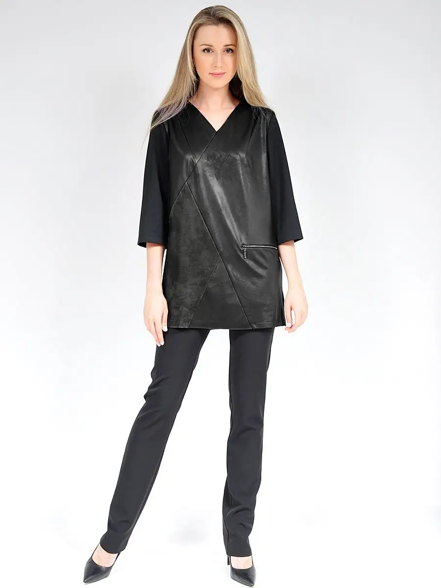Туника в офис нарядная под кожу — изображение 2