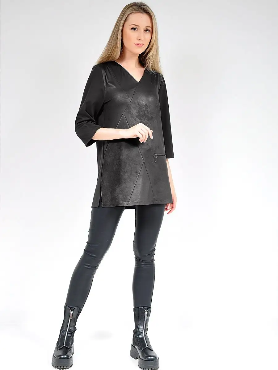 Туника в офис нарядная под кожу — изображение 3