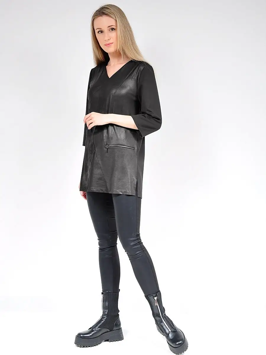 Туника в офис нарядная под кожу — изображение 6