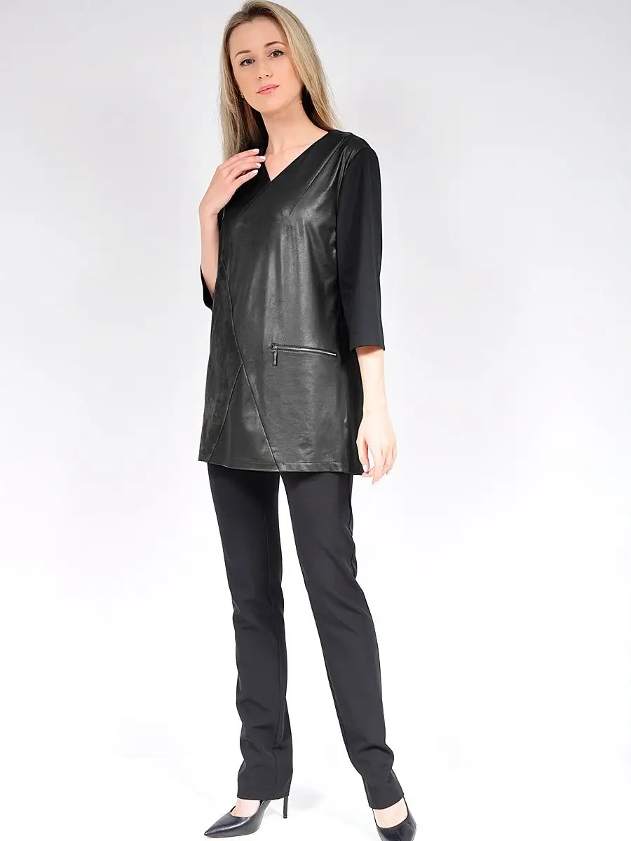 Туника в офис нарядная под кожу — изображение 7