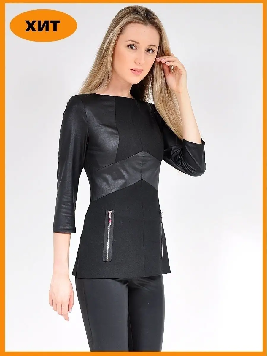 Туника офис нарядная под кожу — изображение 3