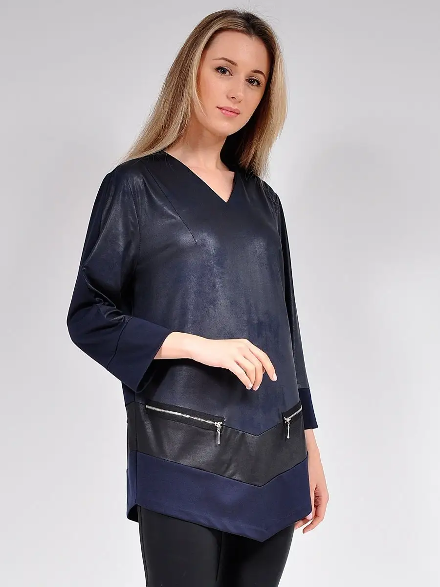 Туника под кожу вечерняя офис модная