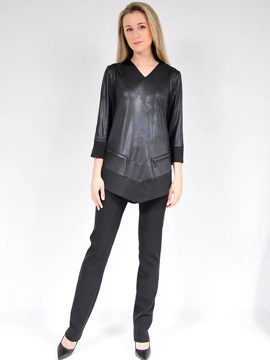 Туника под кожу вечерняя офис модная