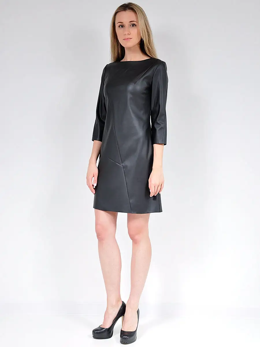 Платье из экокожи офисное вечернее