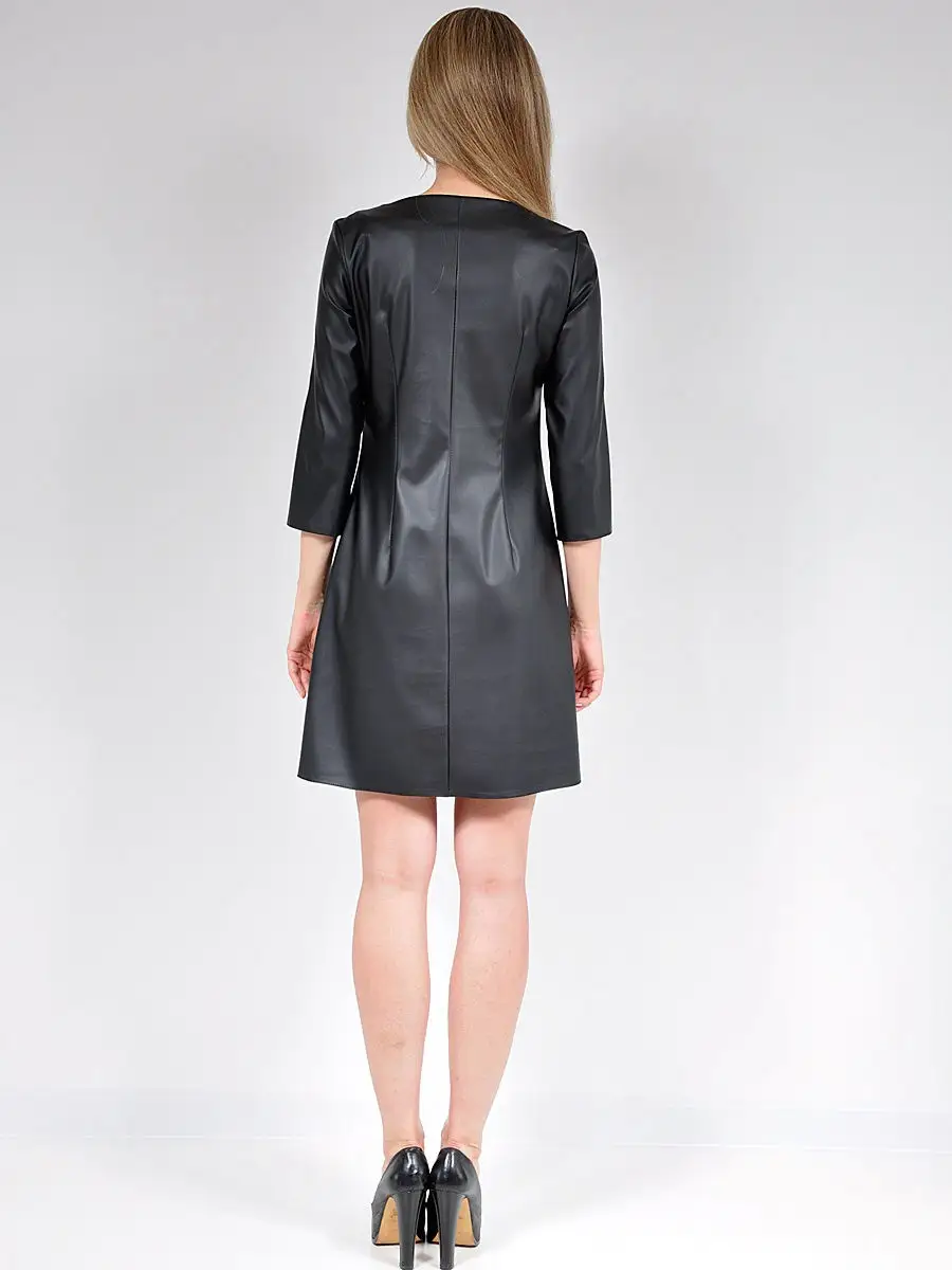 Платье из экокожи офисное вечернее — изображение 4