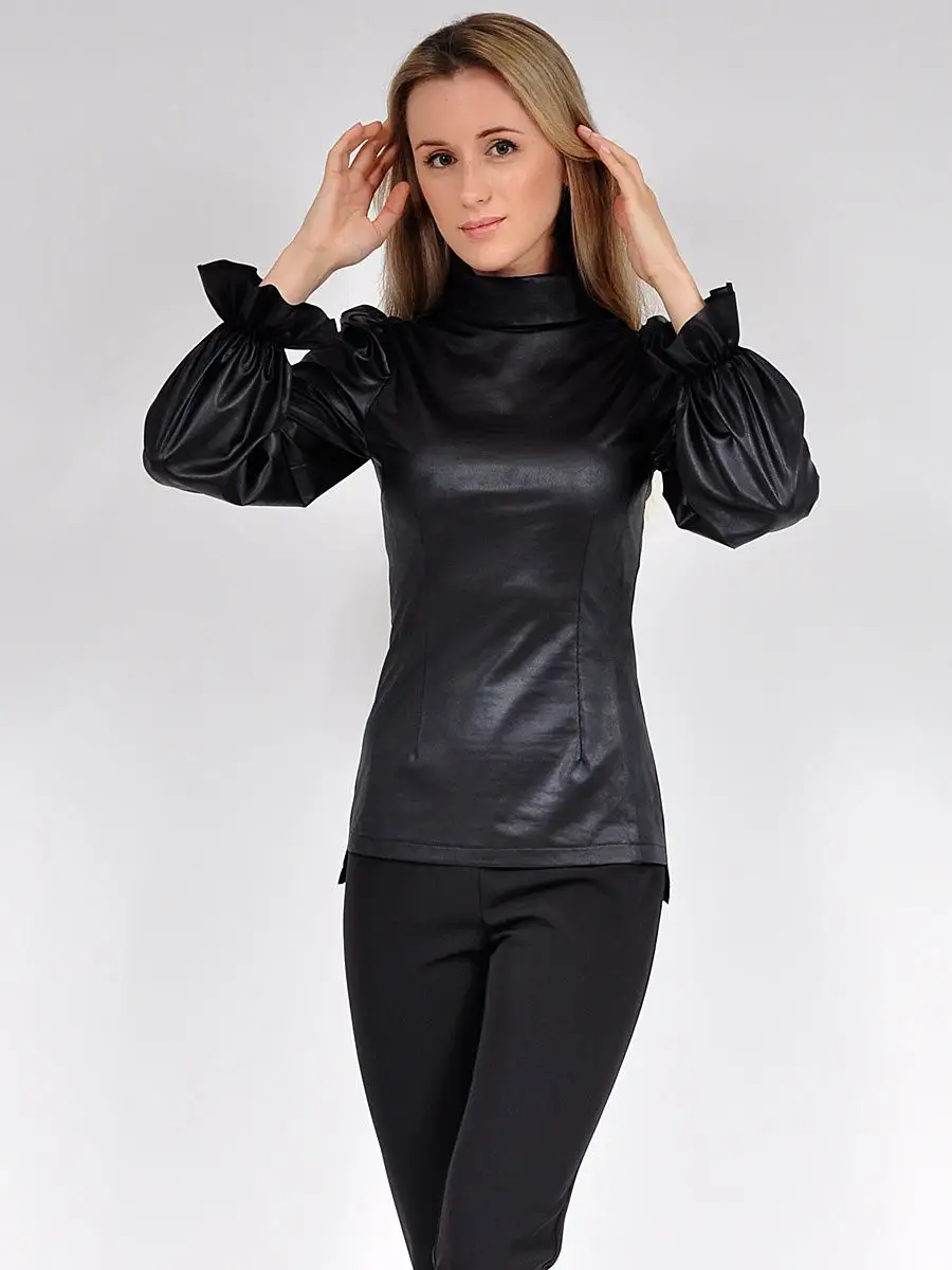 Блузка под кожу модная нарядная офисная — изображение 2