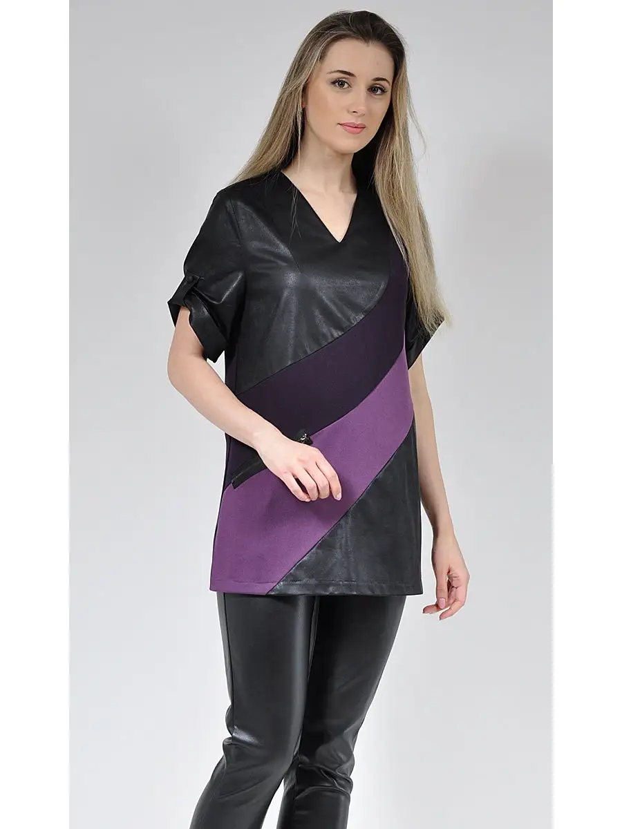 Туника модная под кожу