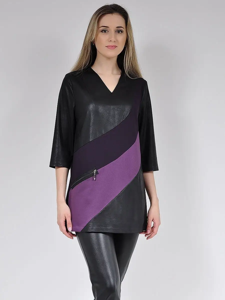 Туника модная нарядная стильная под кожу