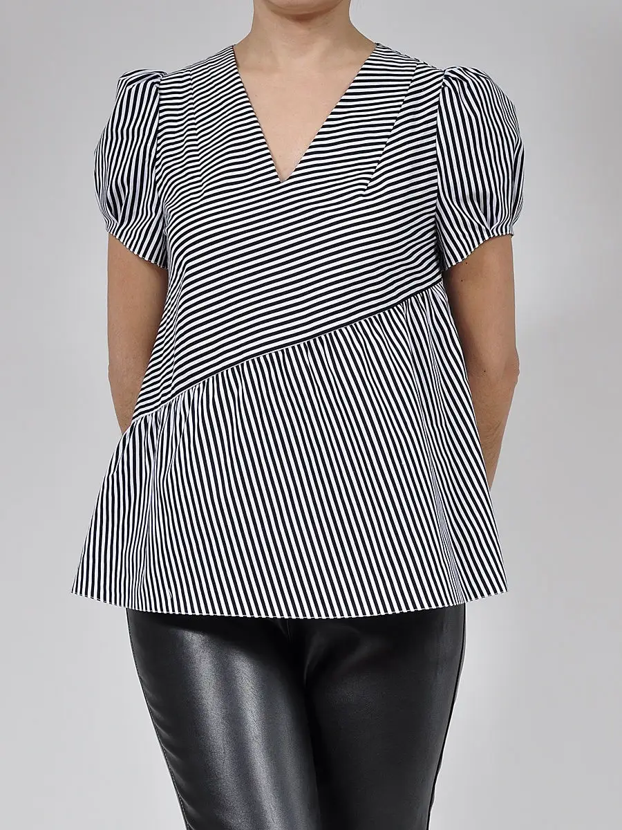 Блузка хлопковая офисная повседневная