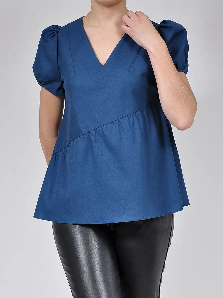 Блузка хлопковая офисная повседневная