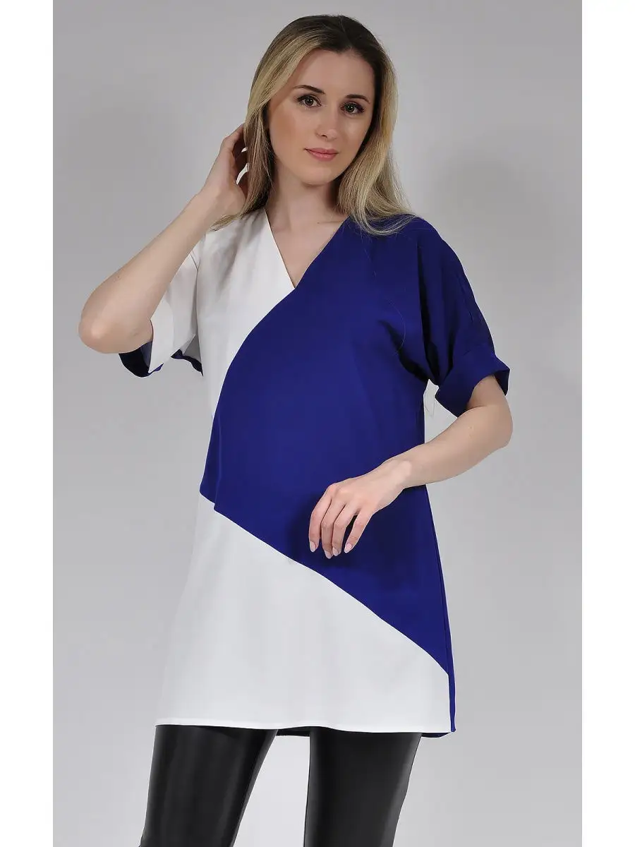 Туника женская офисная модная удлиненная