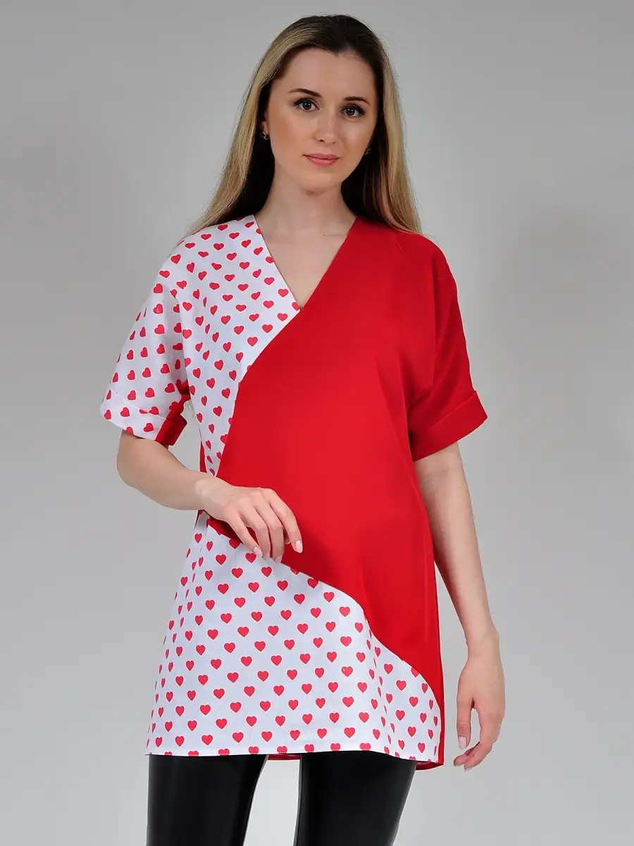 Туника женская офисная модная удлиненная — изображение 2