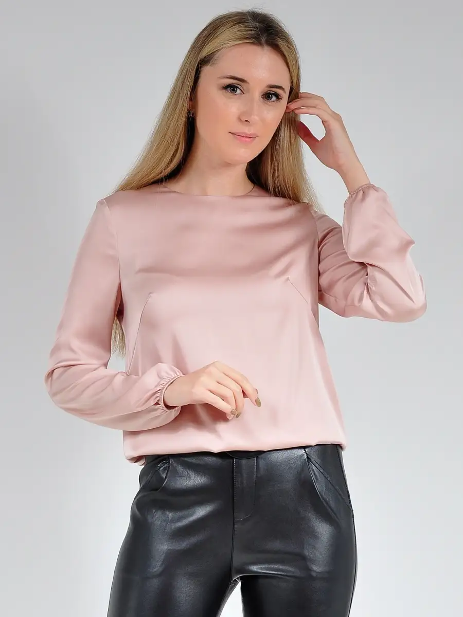 Блузка нарядная офисная атласная — изображение 6