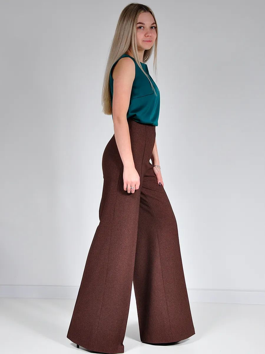 Брюки палаццо широкие большие размеры — изображение 8