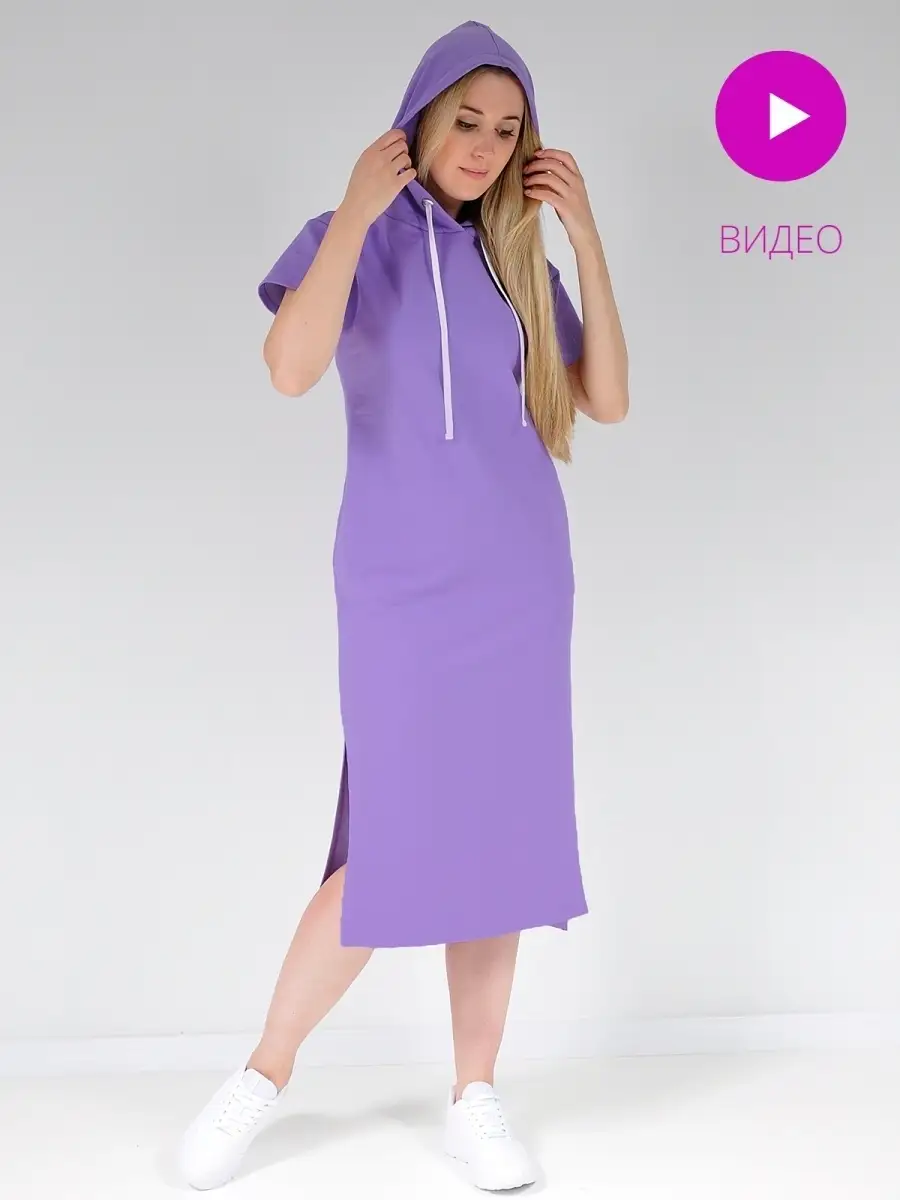 Платье худи модное большие размеры — изображение 3
