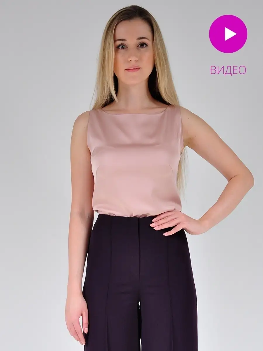 Блузка шелковая атласная модная офисная нарядная