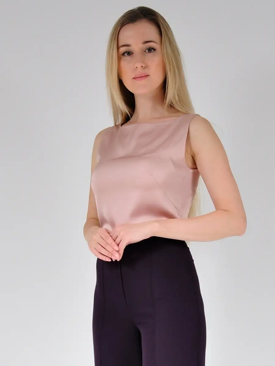 Блузка шелковая атласная модная офисная нарядная — изображение 2