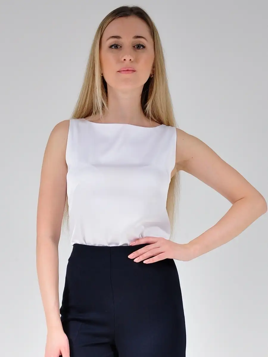 Блузка атласная шелковая модная офисная нарядная