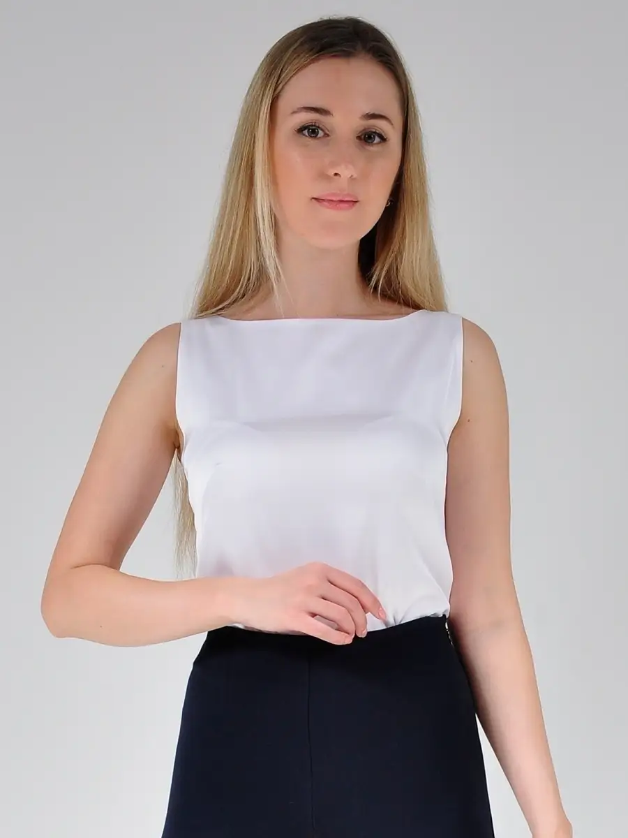 Блузка атласная шелковая модная офисная нарядная — изображение 2